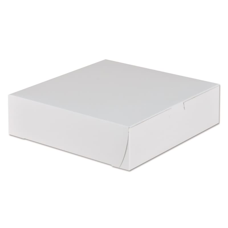 SCT SCH0953 White One-Piece Non-Window Bakery Boxes, 9 x 9 x 2.5, White, Paper, 250/Carton