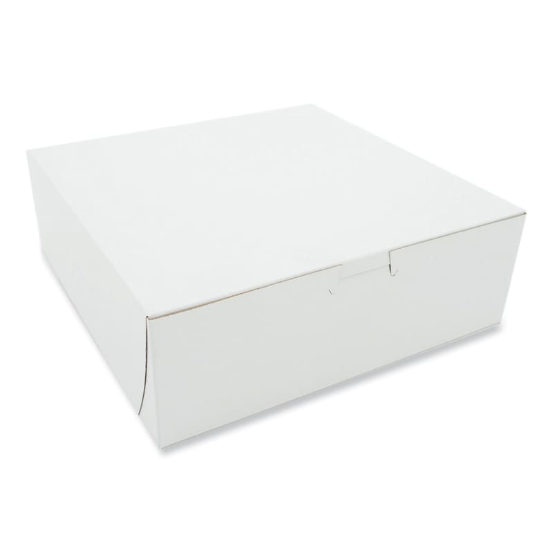 SCT SCH0957 White One-Piece Non-Window Bakery Boxes, 9 x 9 x 3, White, Paper, 250/Carton