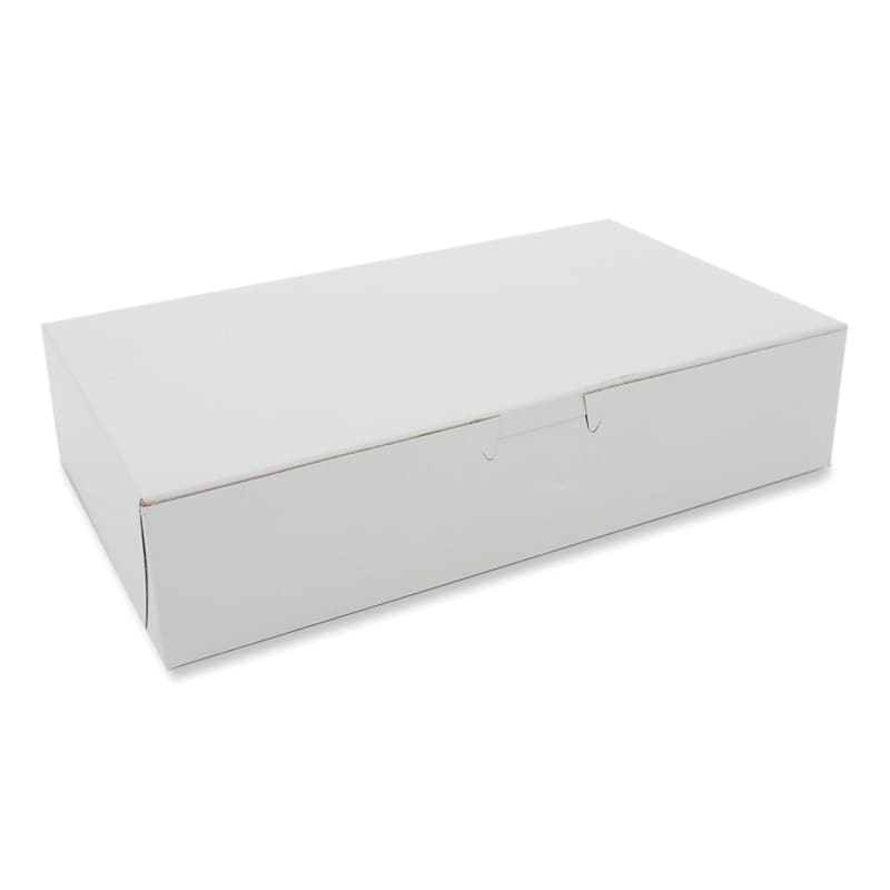 SCT SCH0967 White One-Piece Non-Window Bakery Boxes, 10 x 6 x 2.25, White, Paper, 250/Carton