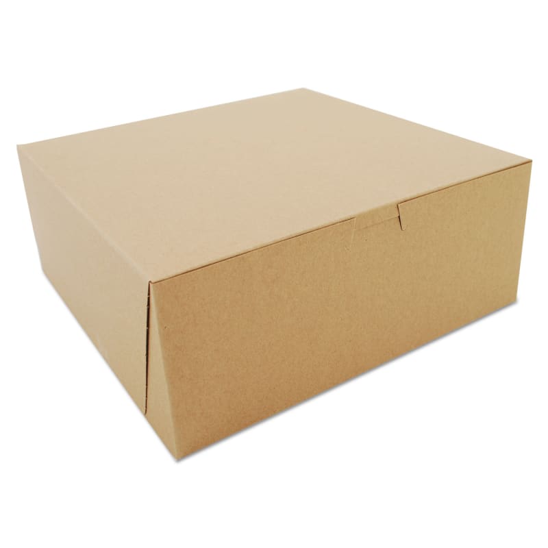 SCT SCH0973K Kraft One-Piece Non-Window Bakery Boxes, 10 x 10 x 4, Brown, Paper, 100/Bundle