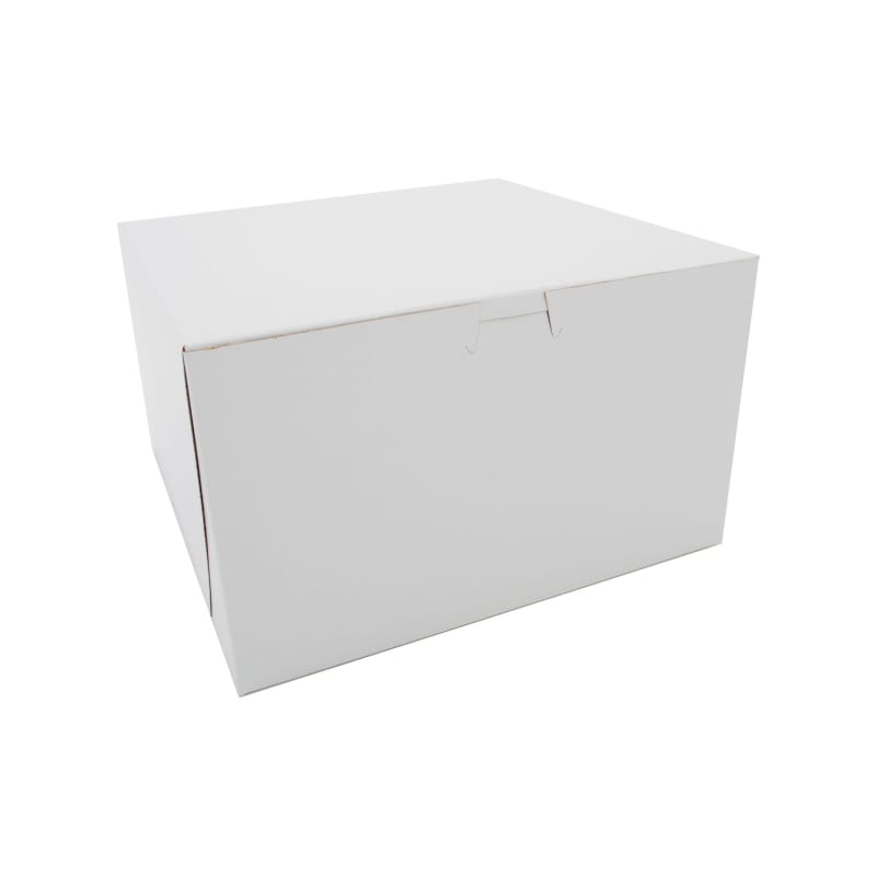 SCT SCH0979 White One-Piece Non-Window Bakery Boxes, 10 x 10 x 6, White, Paper, 100/Carton