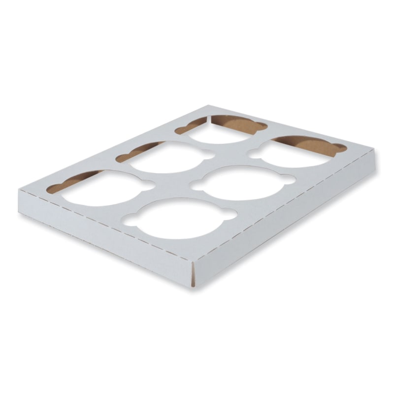 SCT SCH1010 Cupcake Holder Inserts, 6-Cupcake Holder, 8.87 x 6.87 x 0.75, White, Paper, 200/Carton