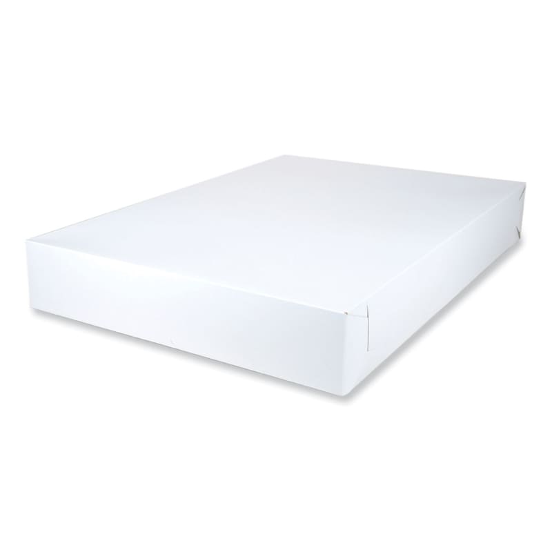 SCT SCH1050 White Two-Piece Non-Window Bakery Boxes, 28 x 20 x 4, White, Paper, 50/Carton