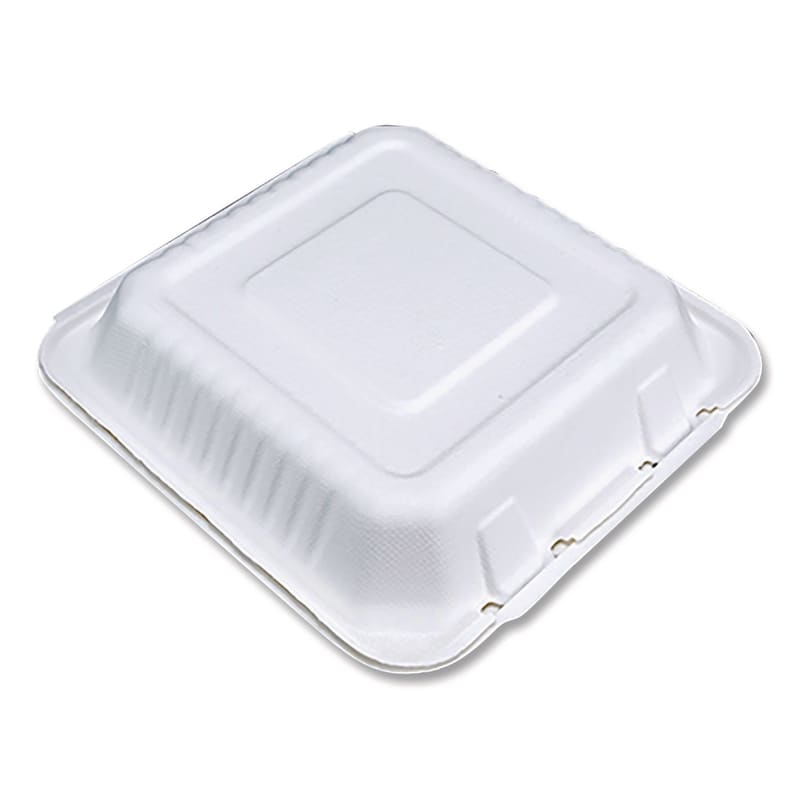 SCT SCH18935WPF ChampWare Molded-Fiber Clamshell Containers, 9 x 9 x 3, White, 100/Sleeve, 2 Sleeves/Carton