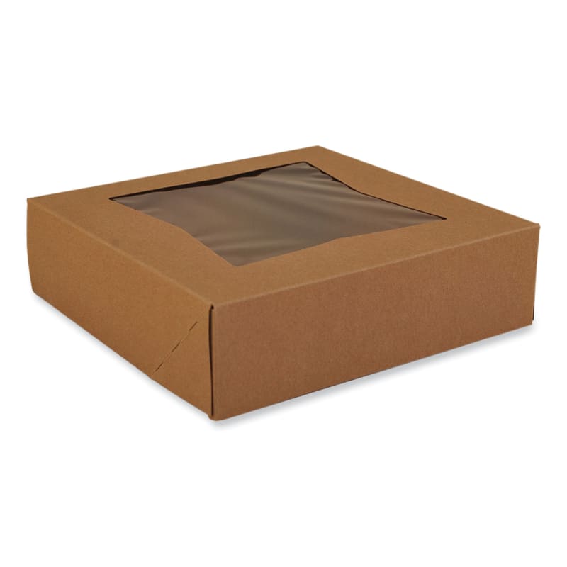 SCT SCH24133K Kraft Window Bakery Boxes, 9 x 9 x 2.5, Brown, Paper, 200/Carton