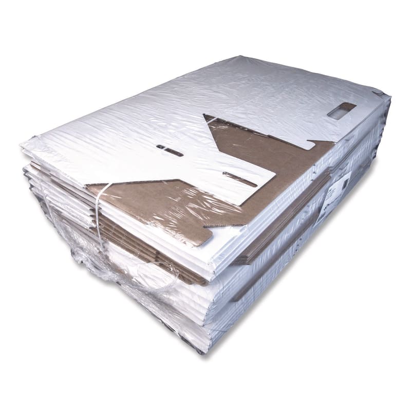 SCT SCH2763 Carryout Barn Boxes, Large Corugated, 12 x 18 x 9, White/Kraft, 25/Carton
