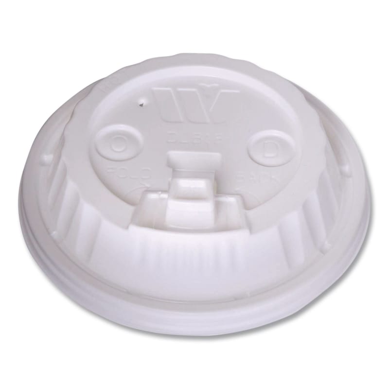 WinCup WCP222061 Plastic Lids for Foam Cups and Bowls, Dome, Fits 12 oz to 24 oz Hot Cups, White, 1,000/Carton
