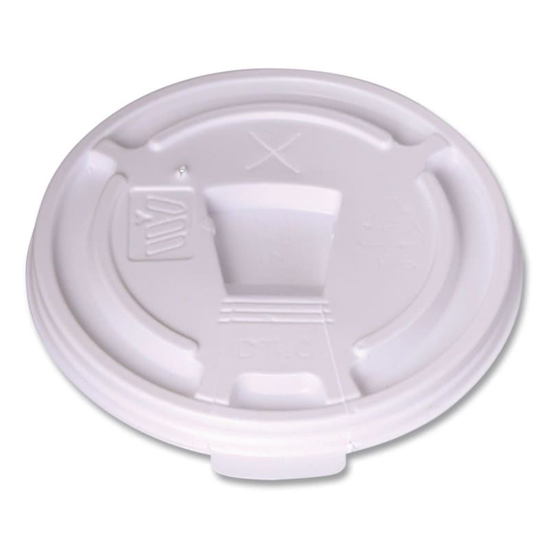 WinCup WCP222064 Plastic Lids for Foam Cups and Bowls, Drink-Thru, Fits 10 oz Hot Cups, White, 1,000/Carton