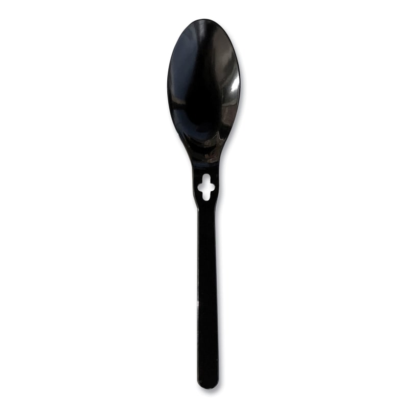 WeGo WEG54101100 Spoon WeGo Polystyrene, Spoon, Plastic, Black, 1,000/Carton