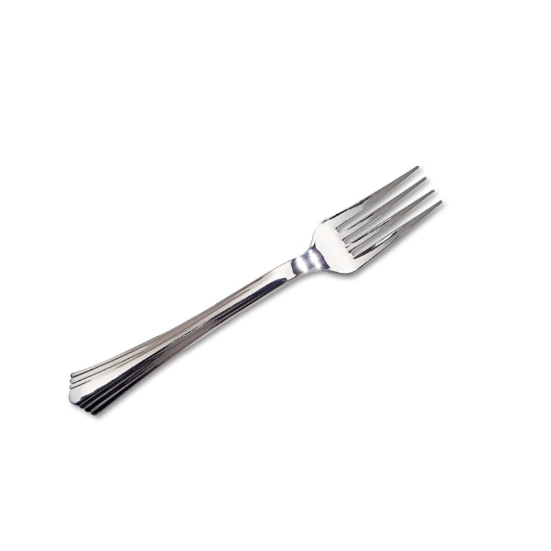 WNA WNA61080 Reflections Heavyweight Plastic Utensils, Fork, Silver, 80/box