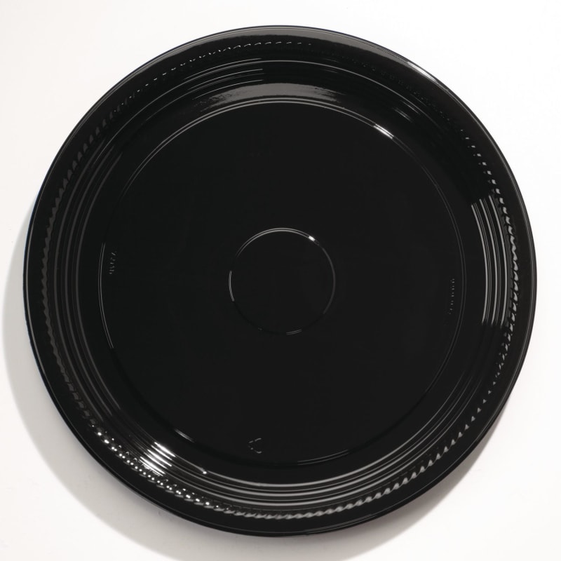 WNA WNAA516PBL Caterline Casuals Thermoformed Platters, 16" Diameter, Black, Plastic, 25/Carton