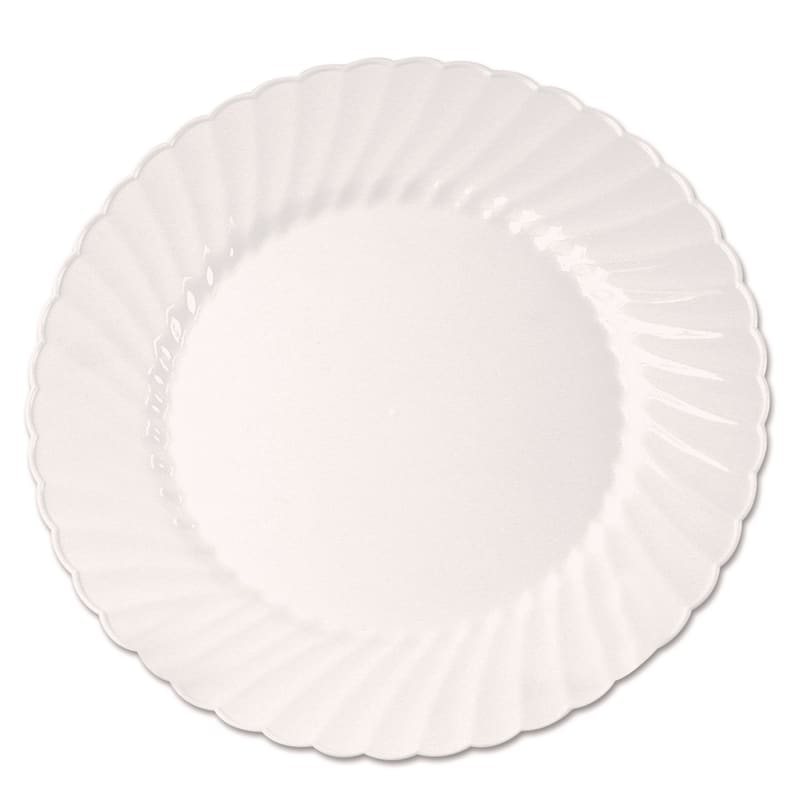 WNA WNACW9180W Classicware Plastic Plates, 9" Dia, White, 10/pack, 18 Packs/carton