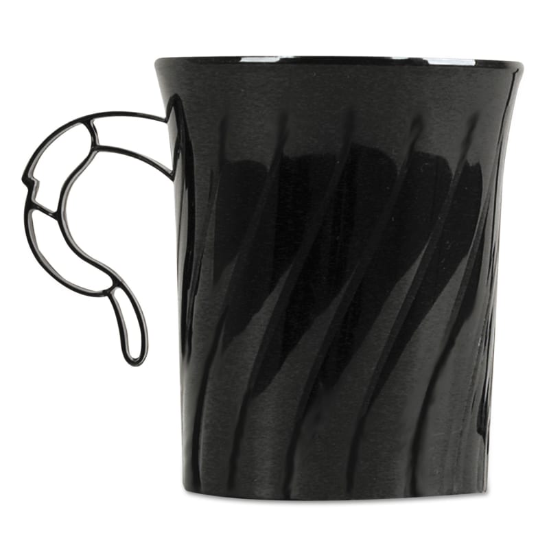 WNA WNACWM8192BK Classicware Plastic Mugs, 8 Oz, Black, 8/pack, 24 Packs/carton