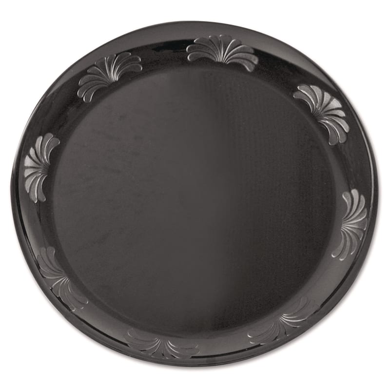 WNA WNADWP75180BK Designerware Plastic Plates, 7.5" Dia, Black, 10/pack, 18 Packs/carton