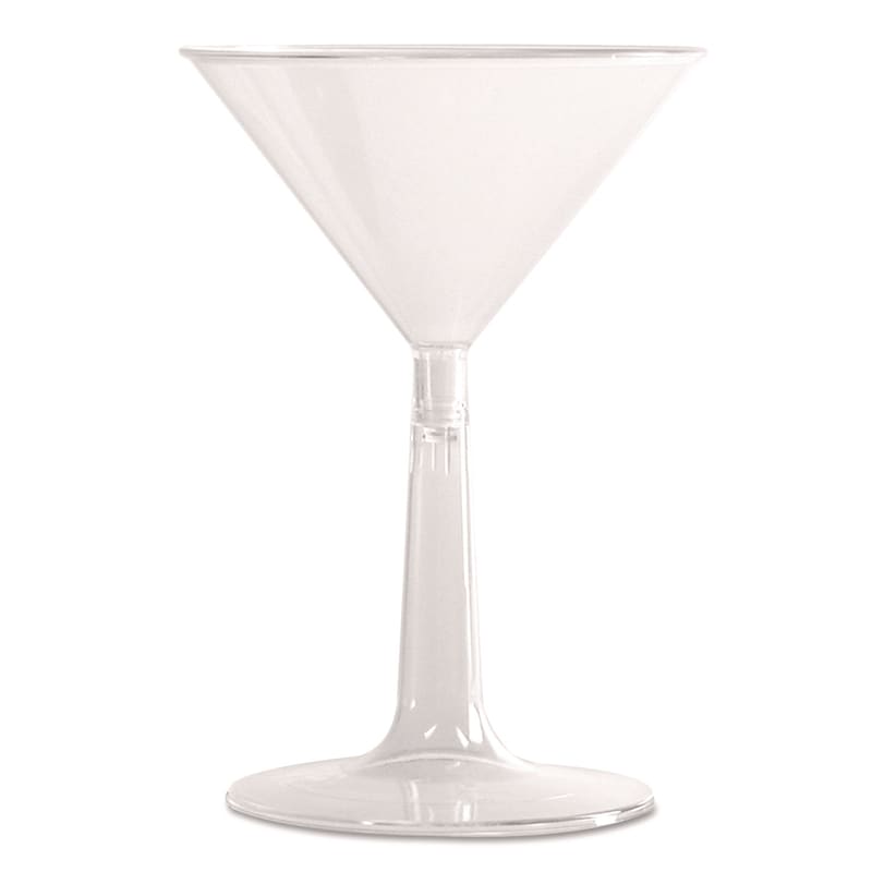 WNA WNAMT696 Comet Plastic Martini Glasses, Two-Piece Construction, 6 oz, Clear, 12/Pack, 8 Packs/Carton