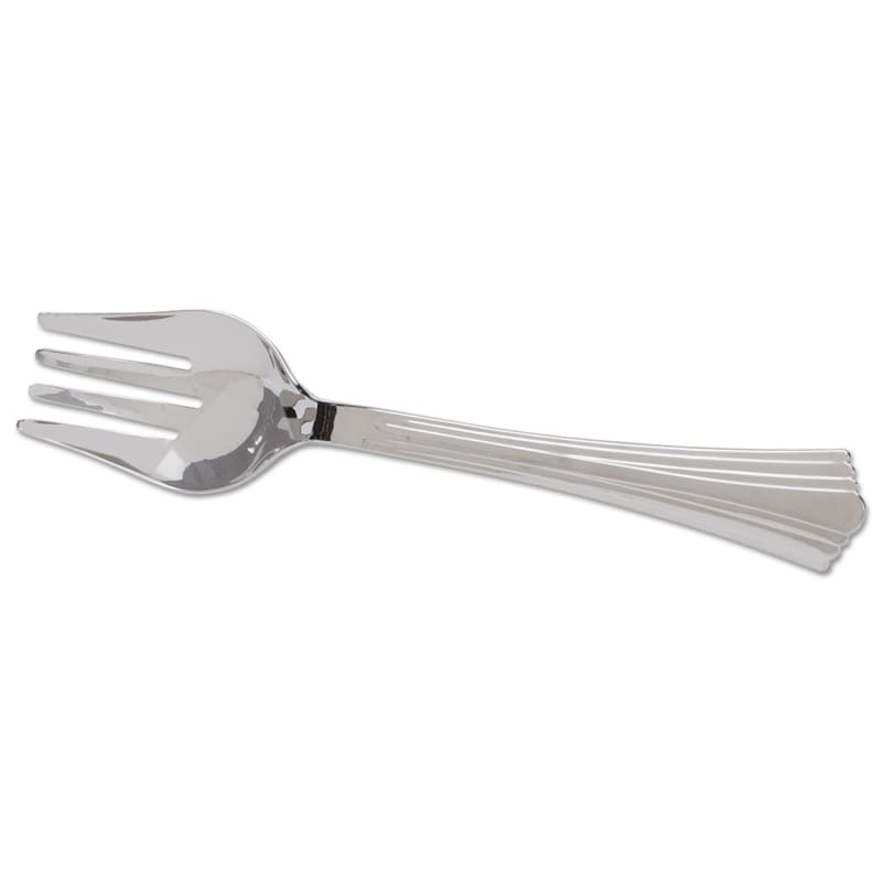 WNA WNARFVFK10 Heavyweight Plastic Serving Forks, Reflections, 10", Silver, 60/Carton