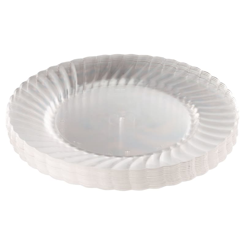 WNA WNARSCW91512 Classicware Plastic Plates, 9" Dia, Clear, 12/pack, 15 Packs/carton