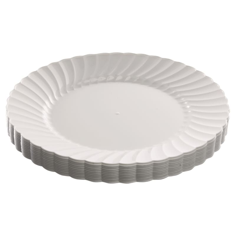 WNA WNARSCW91512W Classicware Plastic Dinnerware, Plates, 9" Dia, White, 12/bag, 15 Bags/carton