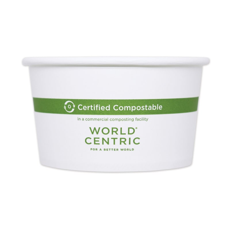 World Centric WORBOPA12 Paper Bowls, 12 oz, 4.5" Diameter x 2.5" h, White, 500/Carton