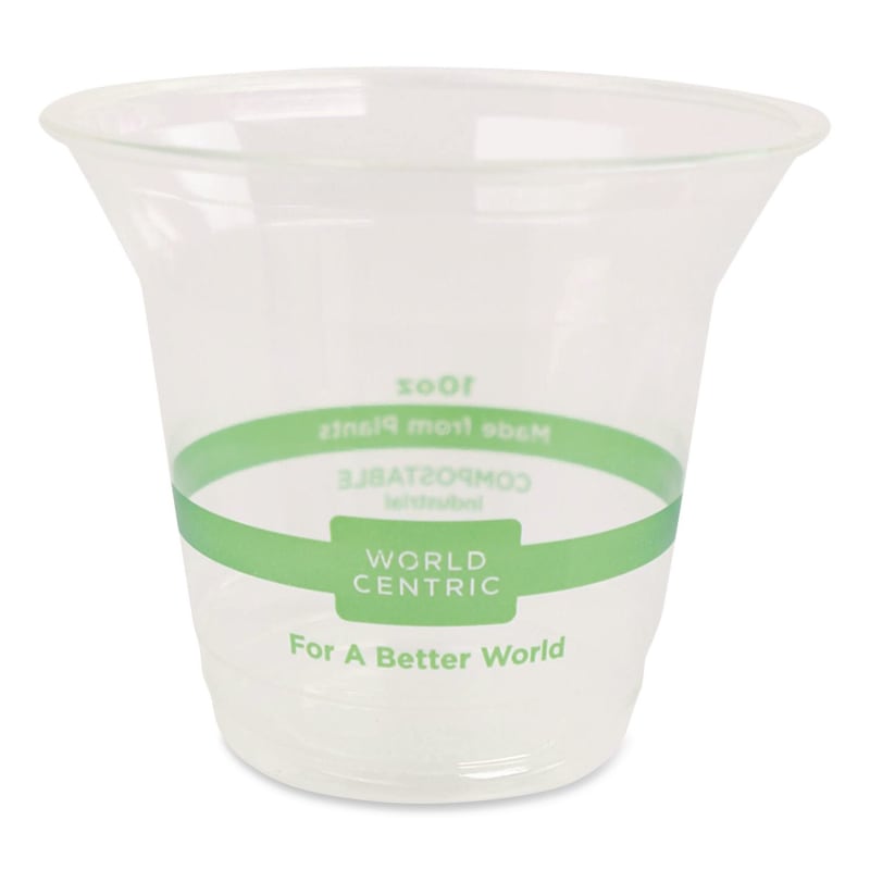 World Centric WORCPCS10 PLA Clear Cold Cups, 10 oz, Plastic, Clear, 1,000/Carton