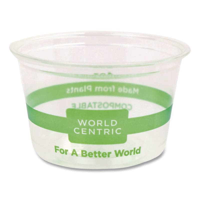 World Centric WORCPCS4S PLA Clear Portion Cups, 4 oz, Plastic, Clear, 1,000/Carton