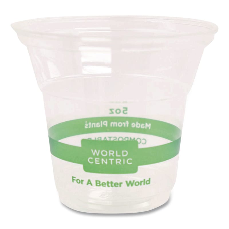 World Centric WORCPCS5 PLA Clear Cold Cups, 5 oz, Plastic, Clear, 2,000/Carton