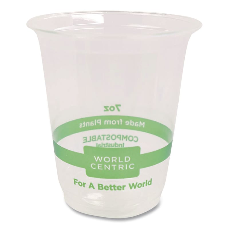 World Centric WORCPCS7 PLA Clear Cold Cups, 7 oz, Plastic, Clear, 2,000/Carton