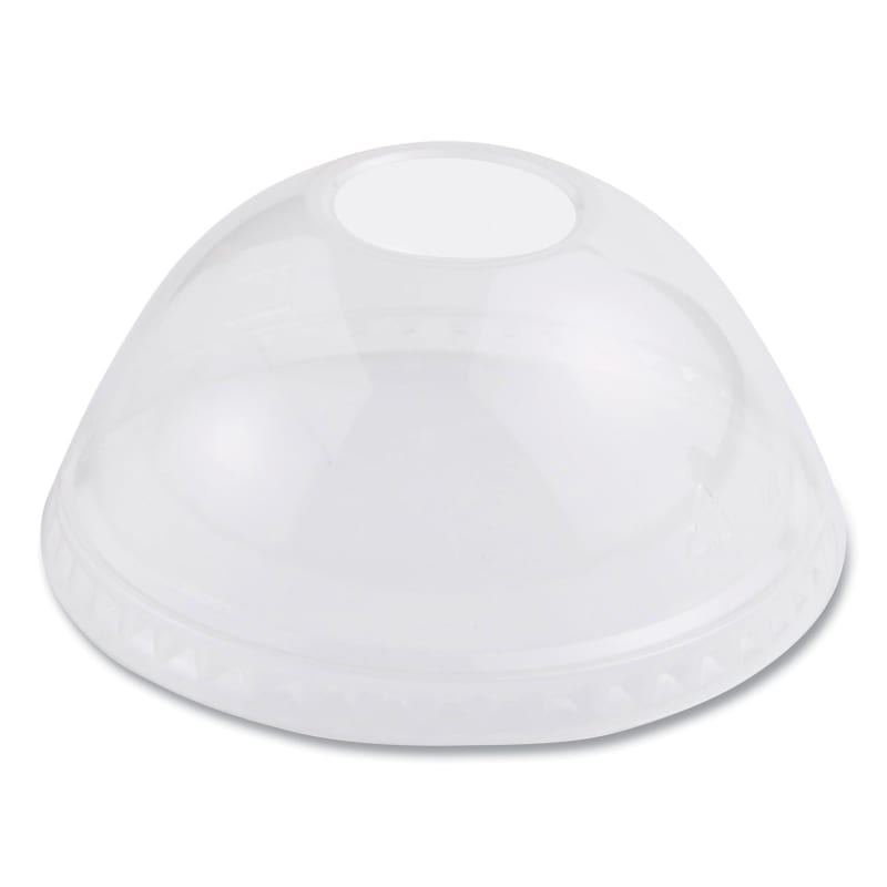 World Centric WORCPLCS12D PLA Clear Cold Cup Lids, Dome Lid, Fits 9 oz to 24 oz Cold Cups, Plastic, Clear, 1,000/Carton