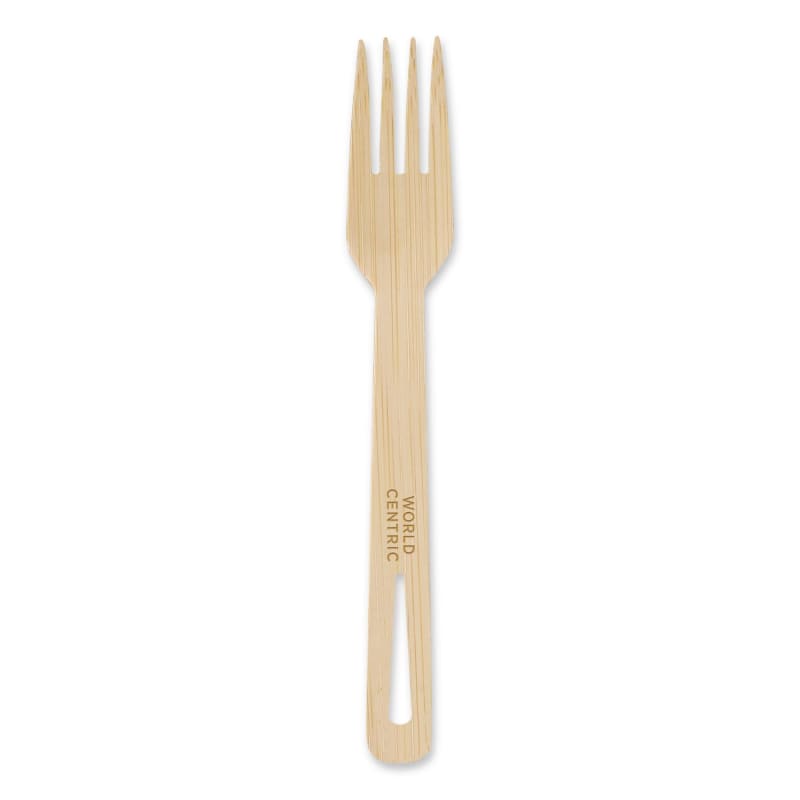 World Centric WORFOBB67 Bamboo Cutlery, Fork, Paper, Natural, 2,000/Carton
