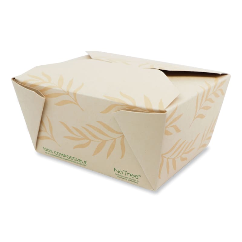 World Centric WORTONT1 No Tree Folded Takeout Containers, 26 oz, 4.2 x 5.2 x 2.5, Natural, Sugarcane, 450/Carton