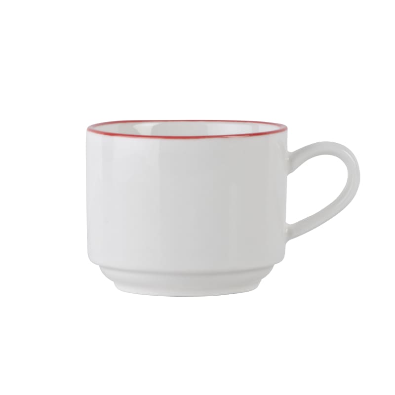 Outlet Mikasa 5305873 3Oz Stack Espresso Cup Bistro Pin Red Porcelain
