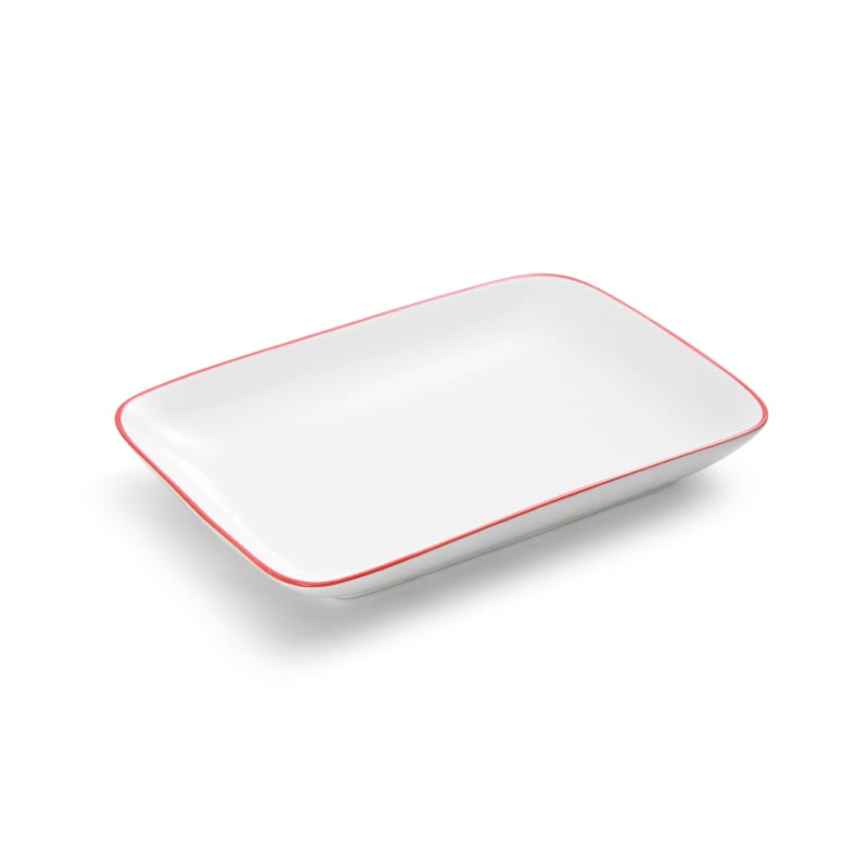 Outlet Mikasa 5260294  Bistro Pinstripe Porcelain Rectangular Platter 10x7"