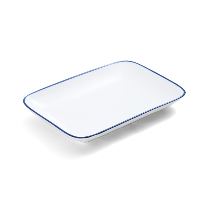 Outlet Mikasa 5256511  Bistro Pinstripe Porcelain Rectangular Platter 10x7"