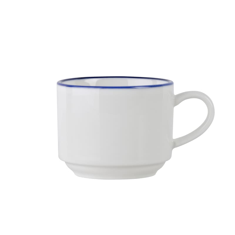 Outlet Mikasa 5305734  Bistro Cup - Porcelain, Blue Pinstripe 3 oz