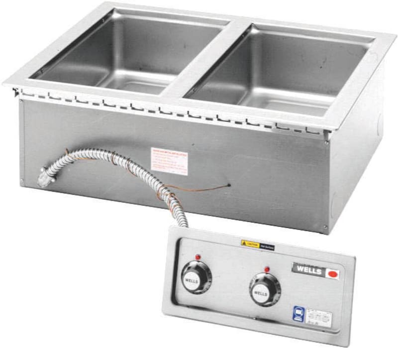 Wells MOD-200TDM Electric Build-In Hot Food Well, 2-Well, Wet/Dry, 120V