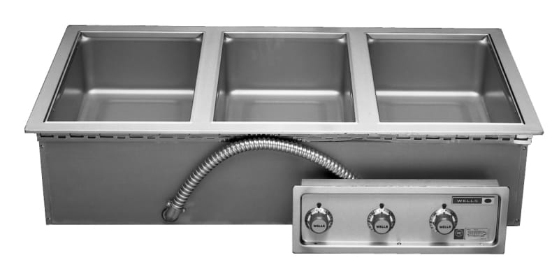 Wells MOD-300TDM Electric Drop-In Hot Food Well, 3-Well, Wet/Dry, 240V, Three Phase