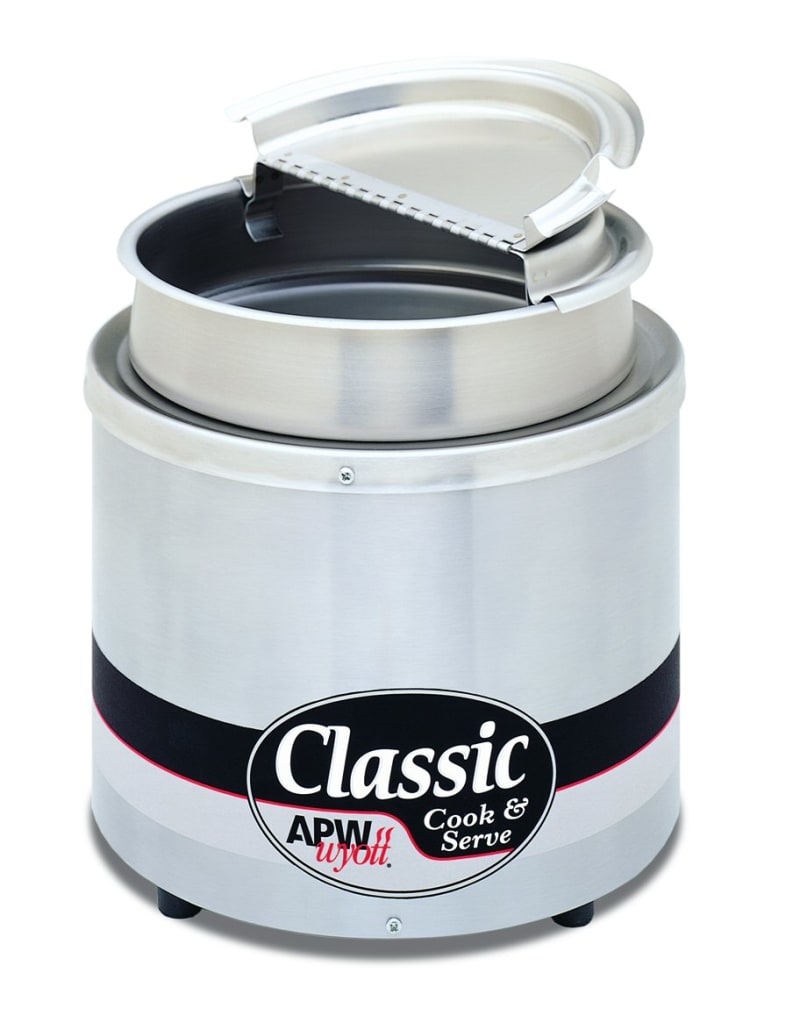 APW Wyott RCW-11 11 Qt Round Countertop Food Cooker/Warmer, Less Inset, 120V