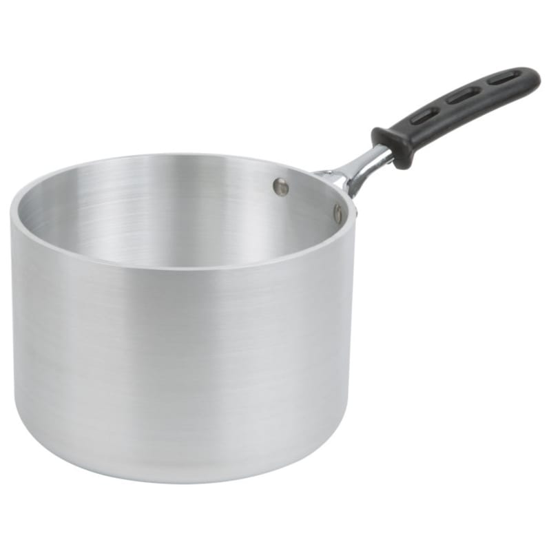 Vollrath 69444 Wear-Ever Heavy-Duty Aluminum Sauce Pan, 4-1/4qt, Silicone Handle