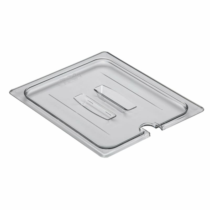 Cambro 20CWCHN135 Camwear Notched Food Pan Lid w/ Handle, 1/2 Size, Clear