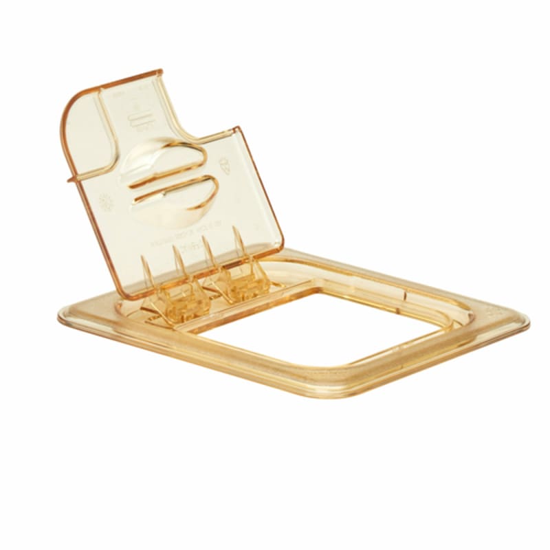 Cambro 60HPLN150 High Heat H-Pan FlipLid Food Pan Cover, 1/6 Size, Amber