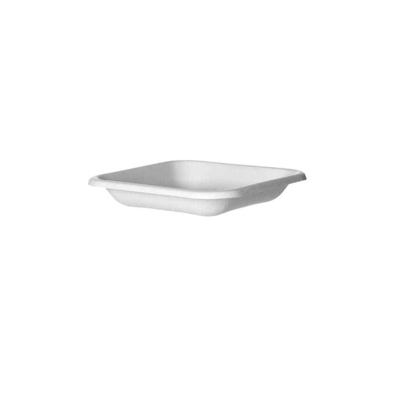 Eco-Products EP-SCS5NFA 5" Square Compostable Fiber Container, White