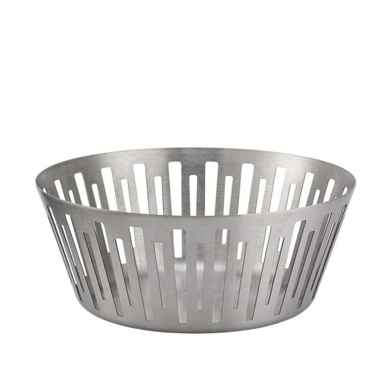 Service Ideas DB-64 Medium Round Basket, Brushed Stainless 6/case