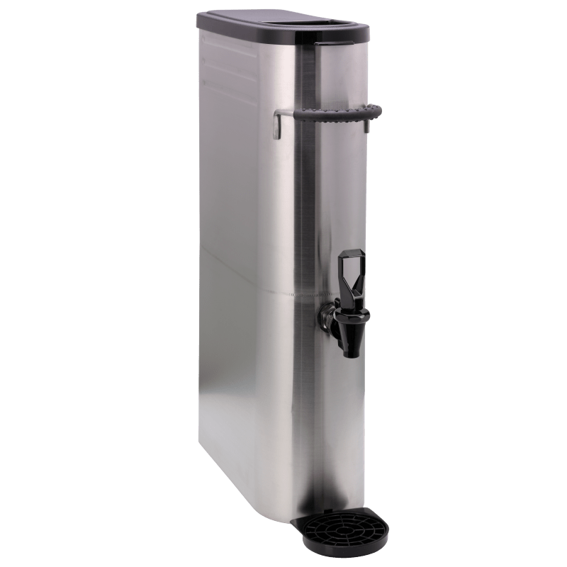 Service Ideas ITSLS35GV2 Slim Commercial Tea Urn Stainless Tea Urn 3.5 Gallon Brushed Stainless and Black