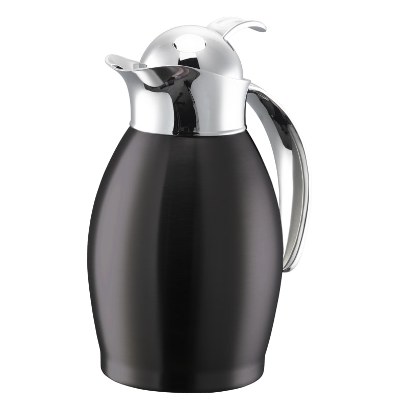 Service Ideas NIC06BSPBBX Nicollet Series 0.6-Liter Stainless Vacuum Insulated Carafe with Push Button Lid in Black Onyx