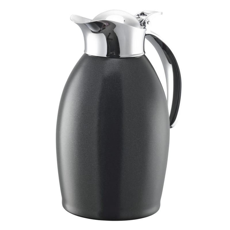 Service Ideas NIC10BSBL Nicollet Series 1-Liter Stainless Vacuum Insulated Carafe with Flip-Top Lid in Radiant Black