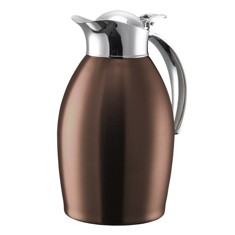 Service Ideas NIC10BSRG Nicollet Series 1-Liter Stainless Vacuum Insulated Carafe with Flip-Top Lid in Rose Gold