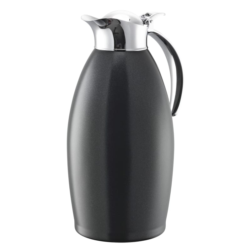 Service Ideas NIC15BSBL Nicollet Series 1.5-Liter Stainless Vacuum Insulated Carafe with Flip-Top Lid in Radiant Black