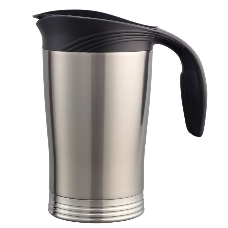 Service Ideas 10-00009-010 Ergoserv® 1.9-Liter Stainless Vacuum Insulated Pitcher In Brushed Stainless And Black