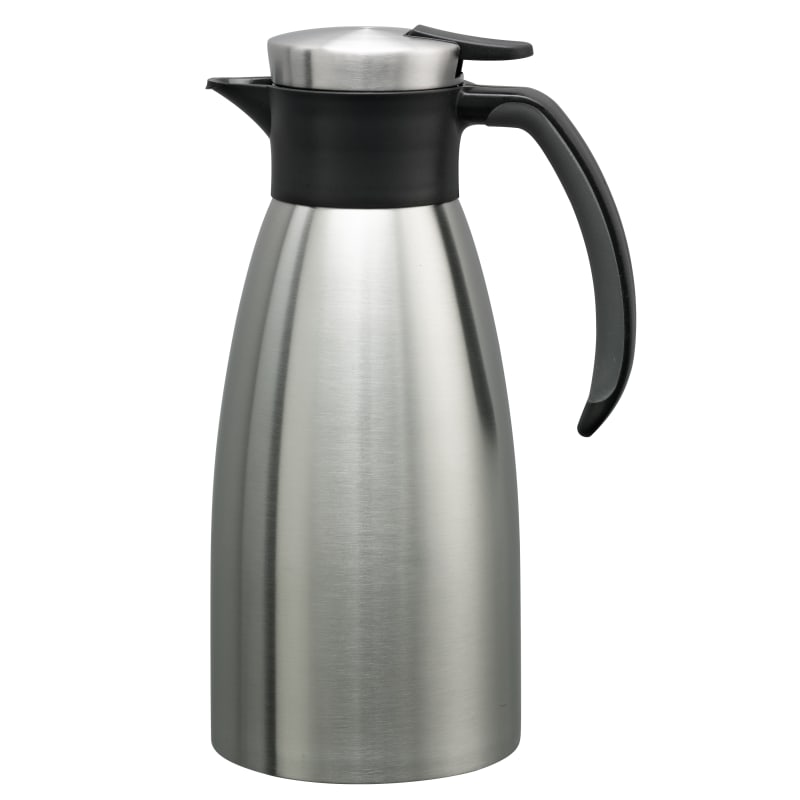 Service Ideas 83710 Slim Server 1-Liter Stainless Vacuum Insulated Carafe In Brushed Stainless And Black