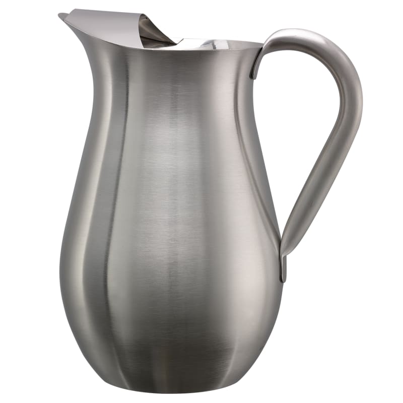Service Ideas WPB2BSDW Double Wall Bell Pitcher 1.3-Liter Stainless Steel Pitcher With Ice Guard In Brushed Stainless